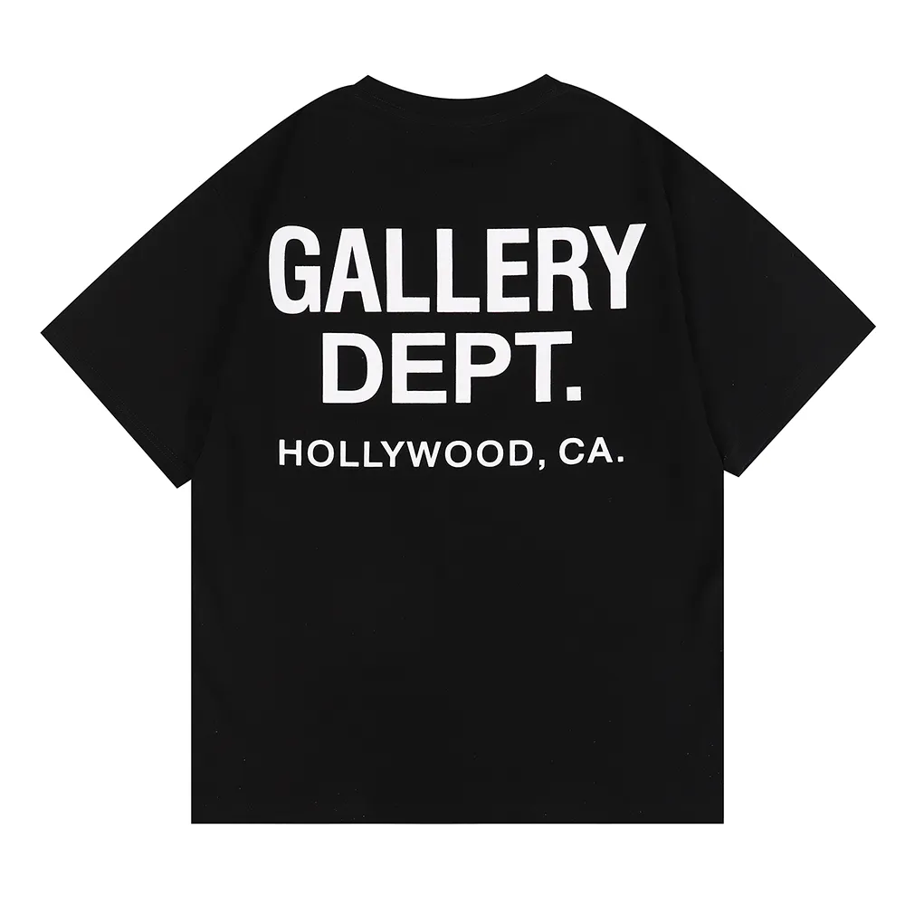 No. 6001, batch 96, GALLERY DEPT HOLLYWOOD, CA. Basic short sleeves. Selected 230g 32-count smooth double yarn fabric, fine workmanship and superb quality! The fit is loose and super comfortable to wear, and the size is 2 sizes larger than the normal domestic size. Color: black, white; Size: S M L